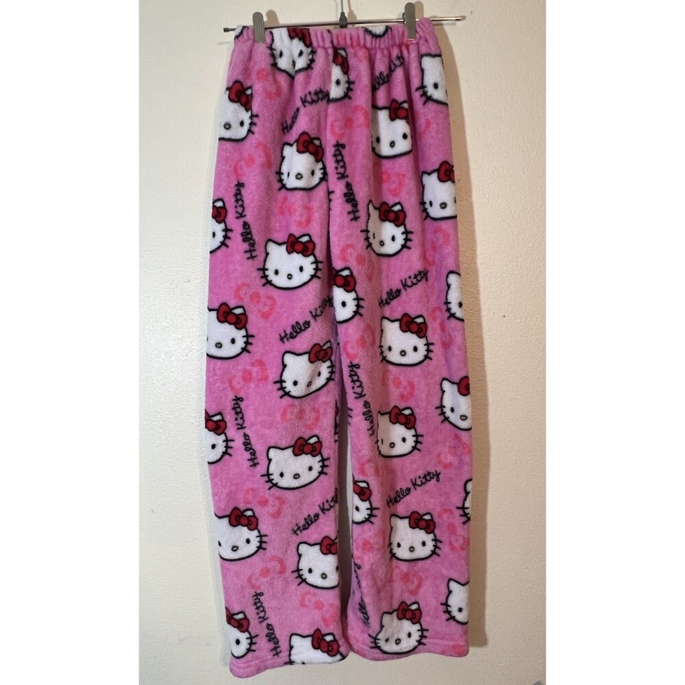 Hello Kitty Girls Plush Pajama Pants - Size Large